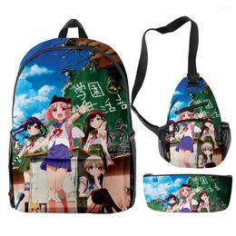 Backpack Harajuku Funny School-Live 3D Print 3pcs/Set Pupil School Bags Travel Laptop Chest Bag Pencil Case
