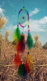 Colourful Handmade Dream Catcher Net with Feathers Wind Chimes Wall Hanging Hanging Decorations Dreamcatcher Craft Gift4689769