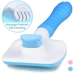 beauty tools Dog clippers Self Cleaning Slicker Brush Cat with Massage Particles Removes Loose Hair Grooming Comb Promote Circulat2554107
