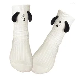 Women Socks Girls 3D Eared Puppy Dog Womens Men Cotton Middle Tube Funny