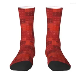 Men's Socks Toy Bricks Pattern Red Fire Spectrum Crew Unisex Fun Spring Summer Autumn Winter Dress