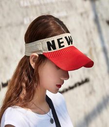 Visors Summer Sun Hat Caps Sports Quickly Dry Hats For Women Genuine Black White Beach8460921