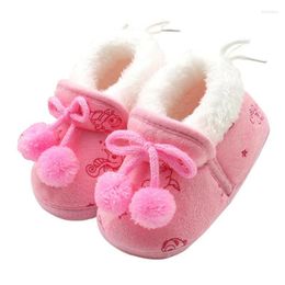 First Walkers Infant Baby Boys Girls Slippers Cozy Fleece Booties Soft Bottom Warm Cartoon Socks Born Shoes