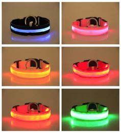 LED Nylon Pet Dog Collar Night Safety LED Light Flashing Glow in the Dark Small Dog Pet Flashing Safety Dog Collar Leashes SXL DB8927076