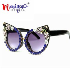 2020 Sunglasses Women Luxury lasses Borland Pink Rhinestone Cat Eyes Sunglasses Vintage Shades for women Eyewear Oculos8853245