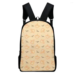 Backpack Hip Hop Text Coffee Notebook Backpacks Pupil School Bags 3D Print Oxford Waterproof Boys/Girls Laptop