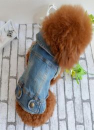 EcoFriendly Summer Puppy Dog Vest Denim Jacket Costume Top Fashion Jeans Clothes For Small Large Dogs Blue Xs Xxl9873523