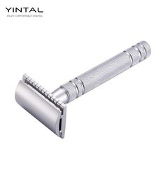 YINTAL 1 Razor Matte Silver Classic Safety Razor For Shaving Men Quality Brass Copper Handle Double Edge Manual Razors7594365