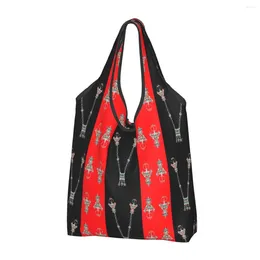 Storage Bags Kawaii Printing Kabyle Jewellery Amazigh Style Tote Shopping Portable Shoulder Shopper Africa Ethnic Handbag