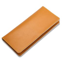 HBP Fashion Women Men Organiser Long Wallet Clutch Purse Real Genuine Leather Silm Soft Wallets 299K