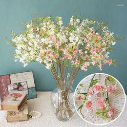 Decorative Flowers 64cm Single Small Pearl Plum Artificial Flower Silk Household Living Room Study Courtyard Stage Decoration