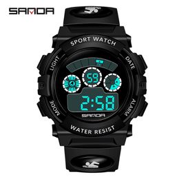 SANDA Kids Watches Outdoor Sports Luminous Stopwatch Date Week Alarm Children Watch Waterproof Girls Boys Clock 305B