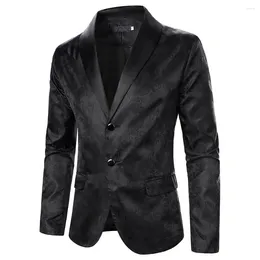 Men's Suits Men Suit Coat Paisley Pattern Bright Jacquard Fabric Contrast Colour Collar Party Luxury Design Causal Fashion Slim Fit Blaze