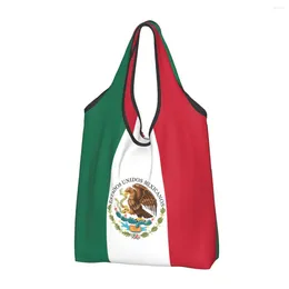 Storage Bags Coat Of Arms Mexico Groceries Shopping Bag Cute Shopper Tote Shoulder Big Capacity Portable Mexican Flag Seal Handbag