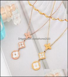 Pendant Necklaces Pendants Jewellery 18K Rose Gold 3 Clover Necklace Titanium Steel Engagement For Women Gift Drop Delivery 2021 V4I5305209