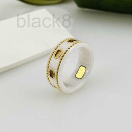 Band Rings Designer pottery and porcelain mens Jewlery love ring designer rings for Women womens Anniversary Gift black-and-white ceramic ancient ring 18K gold LWHU