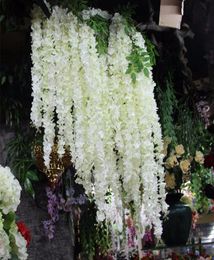 55 to 145 CM Long White Theme Artificial Silk Flower Vine Hydrangea Wisteria Rattan Encryption Design For Home Hanging Ornament4463762