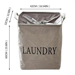 Laundry Bags Grey Basket Large Long Handle Freestanding Square Bucket Waterproof Clothes Toys Towel