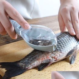 Fruit Vegetable Tools Fish Scales Graters Scraper Cleaning Scra Device With Er Home Kitchen Cooking 230 Drop Delivery Garden Dining Dhtyv