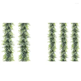 Decorative Flowers Artificial Garland Vines Faux Eucalyptus Greenery Wedding Backdrop Arch Wall Decor 6 Feet
