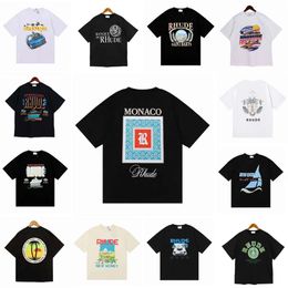 designer t shirt Summer Collection rhude t shirt Oversize Heavy Fabric Couple Top Quality t shirt Clothing Short Sleeved