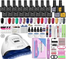 Nail Art Kits Manicure Set With UV LED Lamp Dryer Extension Gel Kit Semi Permanent Varnish Portable Electric Drill Tools77842898564086