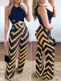 Sets Outifits Crisscross Crop Tank Top Geo Print High Waist Pants Set of Two Fashion Casual Pieces for Women Female 240511
