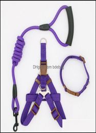 Dog Leash Traction Rope Pet Harness For Small And Large Pl Adjustable Vest Classic Running Training Collar Drop Delivery 2021 Coll2525779