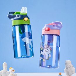 Childrens Drinking Straw Cup Special Antifalling Water Bottle For School In Summer Portable 240516
