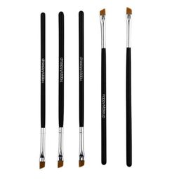 Eyelash Curler 5Pcsset Black Eyebrow Inclined Flat Angled Brush Eyeliner Eyeshadow Eye Brow Makeup Tool Professional Women Cosmet3339080