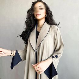 Ethnic Clothing Elegant Button Split Sleeve Muslim Abaya For Women Abayas Maxi Vestidos Morocco Kaftan Turkey Arabic Woman Long Robe