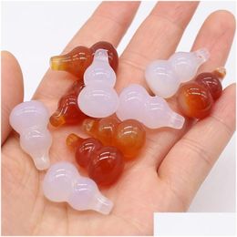 Charms Natural Stone Agate Gourd Luck Bead Pendant Hand-Carved Red For Fashion Jewelry Making Diy Necklace Bracelet Amet Drop Delive Dhhod