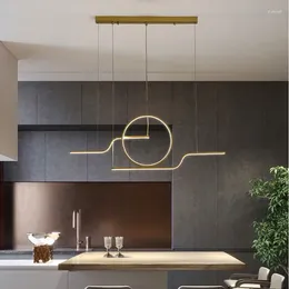 Chandeliers Modern Minimalist LED Chandelier Kitchen Dining Living Room Island Art Design Suspension Light Fixtures Gold Black Hanging Lamp