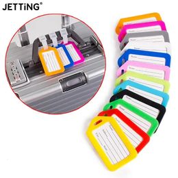 10pcs Luggage Tags Suitcase Label Bag Travel Accessories Tag Name Address ID Plastic Baggage 240511