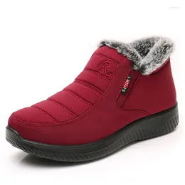 Boots Snow Womens Winter Shoes 2024 Slip On Waterproof Women Ankle Booties Solid Warm Fur Outdoor Comfortable Footwears 36-40