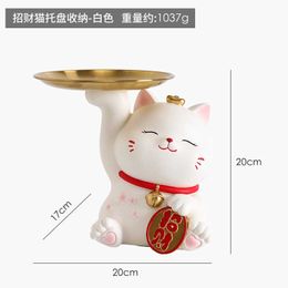 Decorative Objects Figurines Zhaocaimao ornaments entrance foyer key storage living room home decoration TV cabinet office desktop gifts H240517 ZY70