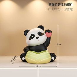 Decorative Objects Figurines Creative Panda Entry Entrance Key Storage Decoration Living Room TV Cabinet Home Wine Gifts H240517 65F7