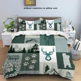 Bedding Sets 3pcs Down Duvet Cover Hunting And Forest Patterned Set 1 2 Pillowcase Bedrooms Guest Rooms Els