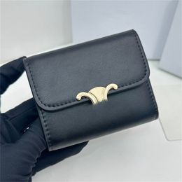 Women Short Wallet Mini Card Holder Designer Wallets Detachable Holders Purse Real Leather BOX TOP