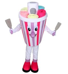 2018 Discount factory Lovely colorful Ice Cream Mascot Costume Cartoon Character adult Halloween party Carnival Costume3647363
