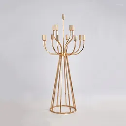 Candle Holders Luxury Candelabra Gold Wedding Table Centerpieces Candlestick Road Lead For Home Party Decoration 4pcs / Lot
