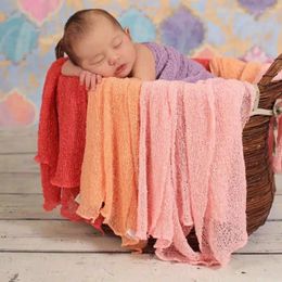 Blankets Born Pograph Props Cotton Wrap Stretchable Baby Blanket Po Shoot For Infant Pography