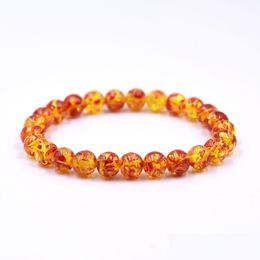 Beaded Ambers Bracelets 10Mm Natural Round Gem Stone Bangle Crystal Quartz Psera Jewelry Making Drop Delivery Dhhos