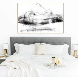 Black White Sexy Woman Posters and Prints Bedroom Wall Decoration Abstract Wall Art Canvas Painting Print Modern Sexy Female Art P4472978