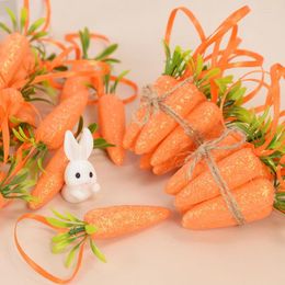 Decorative Flowers 10pcs Easter Mini Artificial Carrot Simulation Vegetable Carrots Pendant For Home Hanging Decor Party Ornaments Kid Gifts