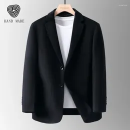 Men's Suits 2024 Autumn And Winter Fashion High-end Handsome Double-sided Woollen Coat Short Boutique Slim-fit Wool Small Suit