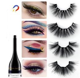 New Colourful Magnetic Eyeliner Magnetic False Eyelashes Set Magnet Fake Eyelashes Set Eyelash Extension Makeup Faux 3D Mink Eyelas9733860