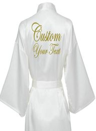 Women039s Sleepwear Personalised Robe Silk Bathrobe Women Short Satin Peignoir Womens Robes Dressing Gown4896151