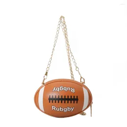 Shoulder Bags Fashion PU Leather Crossbody Sling Women Casual Versatile Football Print Chain Bag Female Cute Coin Purse