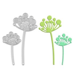 2 PCs Dandelion Metal Cutting Dies for DIY Scrapbook Po Album Paper Card Creation Decor Embossing Stencil Paper Craft Tool Chri3866424